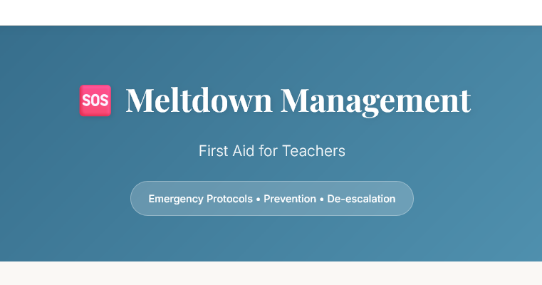 Meltdown Management: First Aid for Teachers